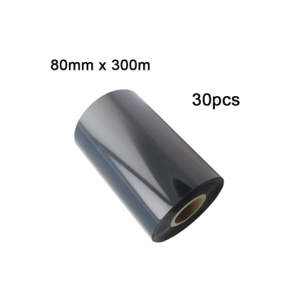 Wax Barcode Ribbon 80mm x 300m - 30pcs Wax Barcode Ribbon 80mm x 300m - 30pcs